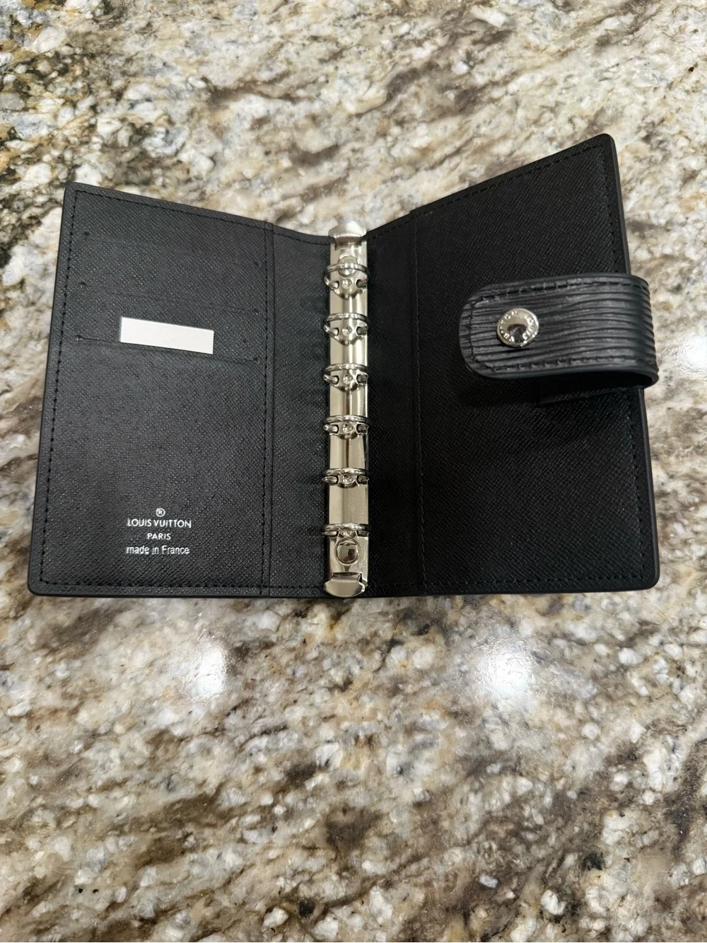 Louis Vuitton Black Epi Leather Card & Booklet Holder